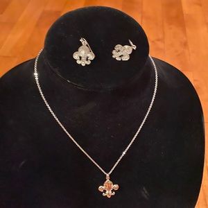 Fleur de lis Necklace & Earrings